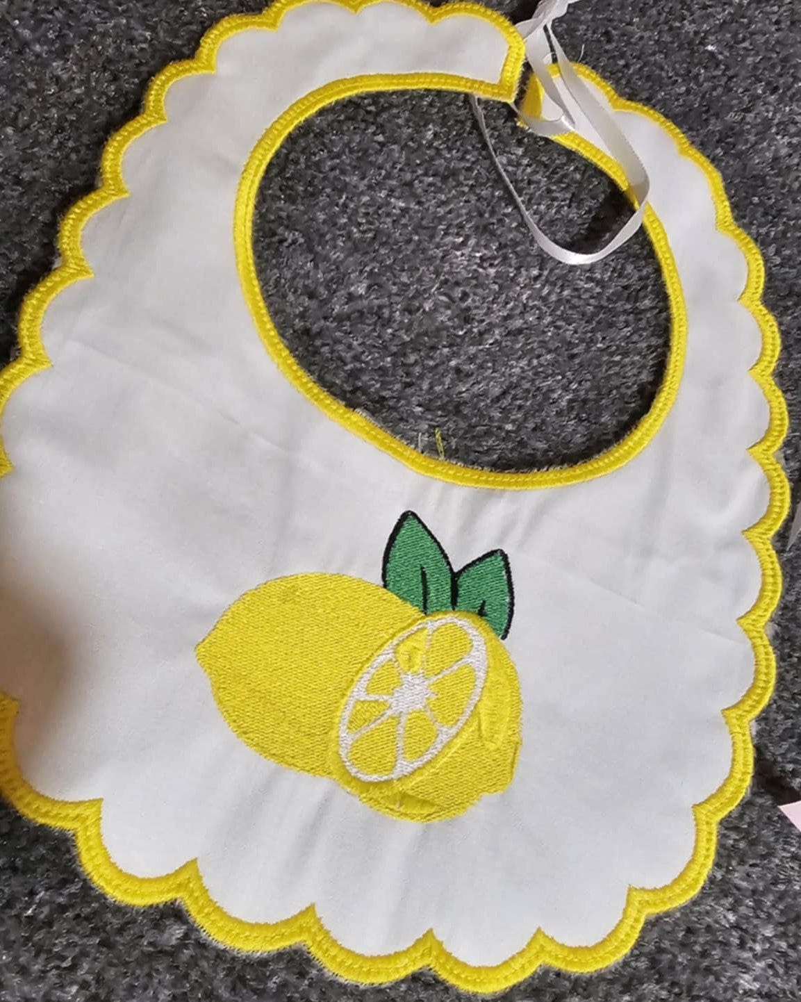 Handmade Lemon Bib IN STOCK/READY TO POST