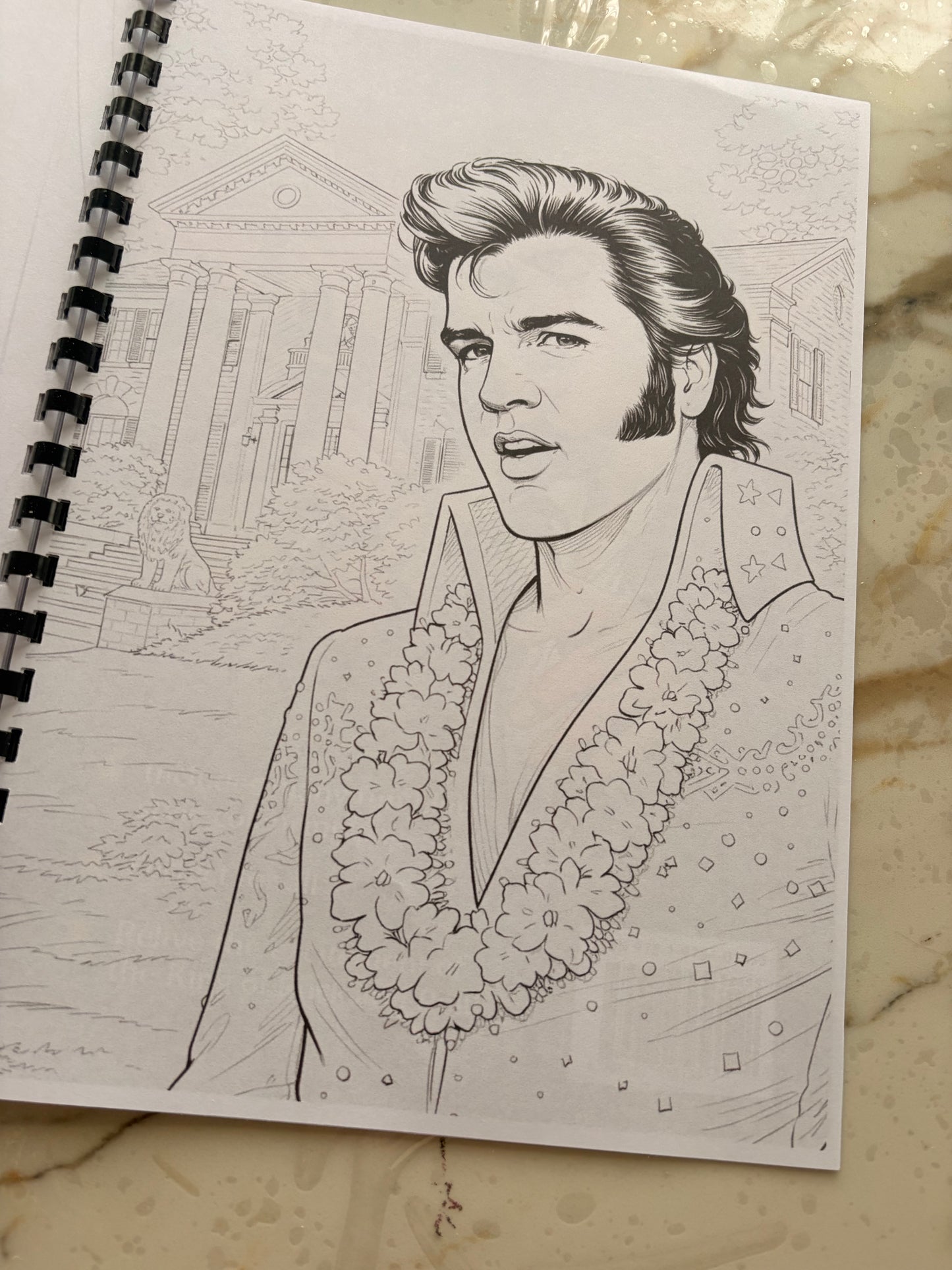 Elvis Inspired Colouring Book – Rock & Roll Icon A4 Line Art | Music Lover Gift | Adult & Teen Colouring Pages