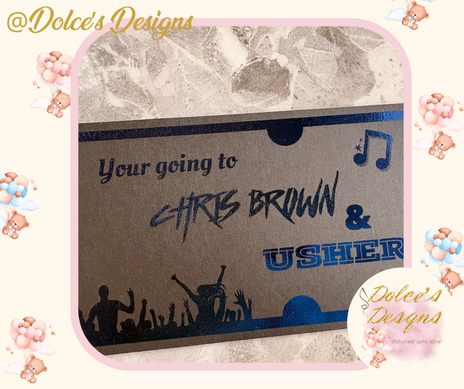 Personalised Concert Ticket Keepsake | Custom Foil Ticket with Envelope | Music Gift Idea | Surprise Reveal Gift UK