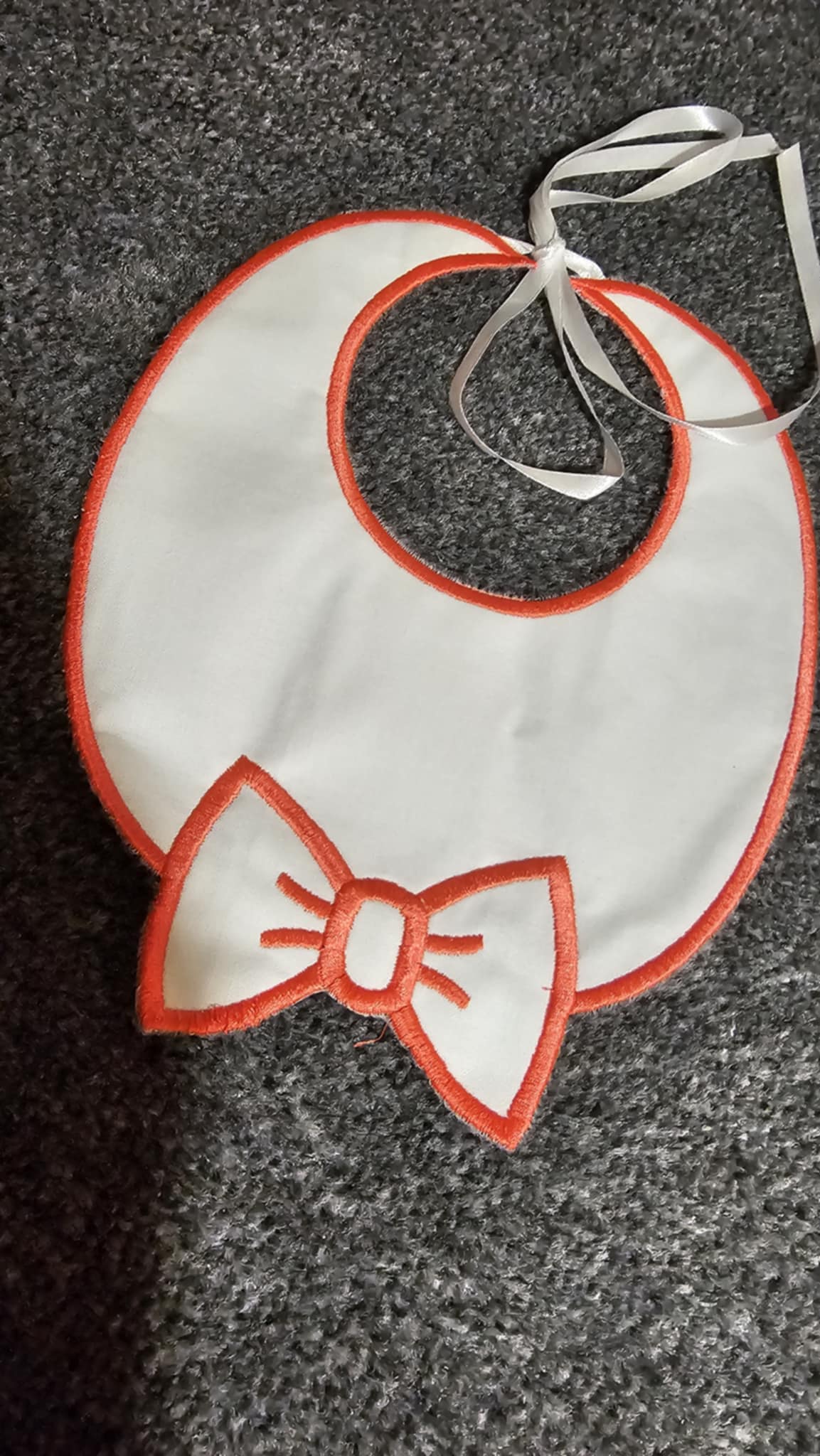Orange Bow Bib IN STOCK/READY TO POST