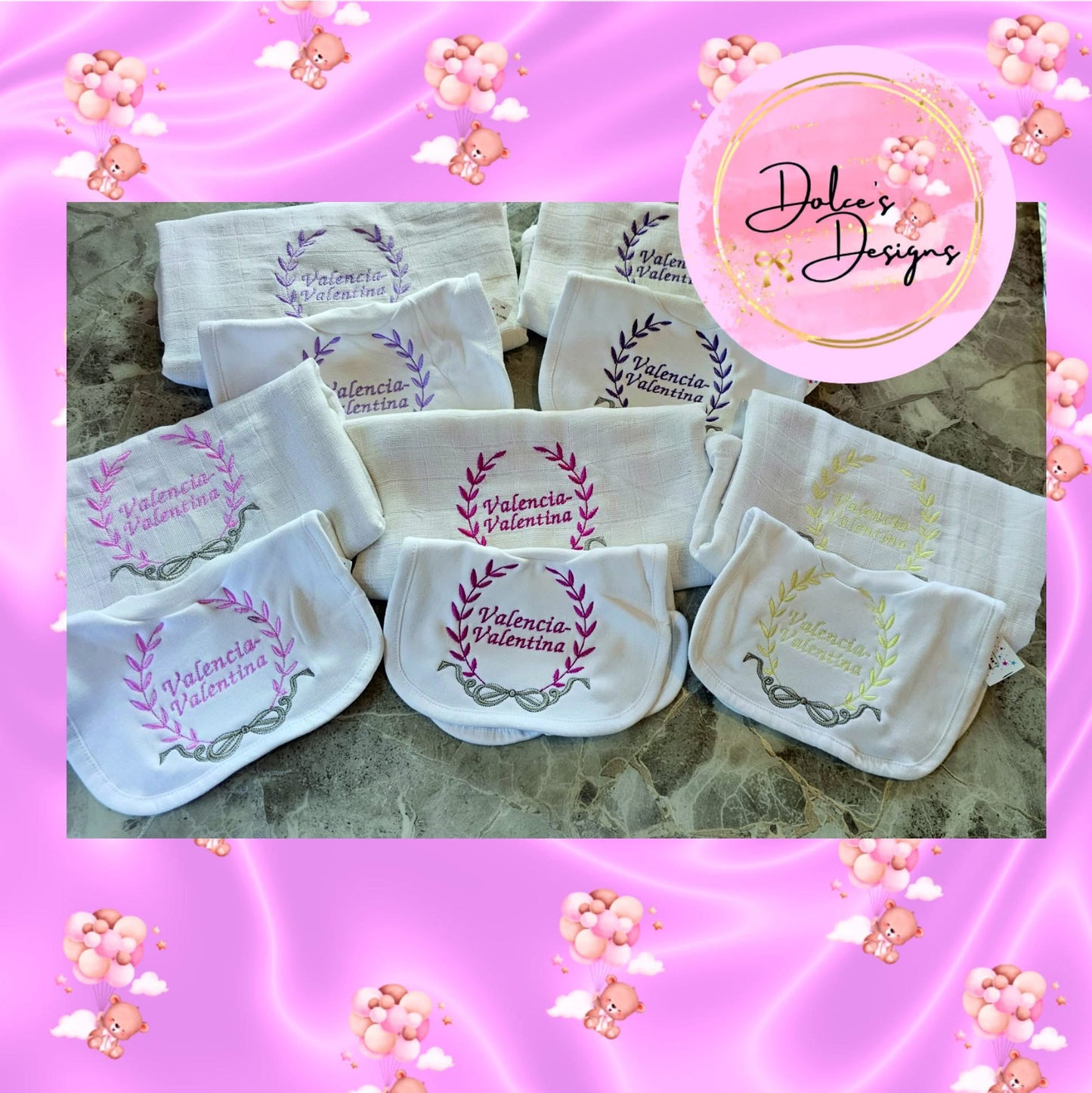 Girls 10pc Bib & Muslin Set