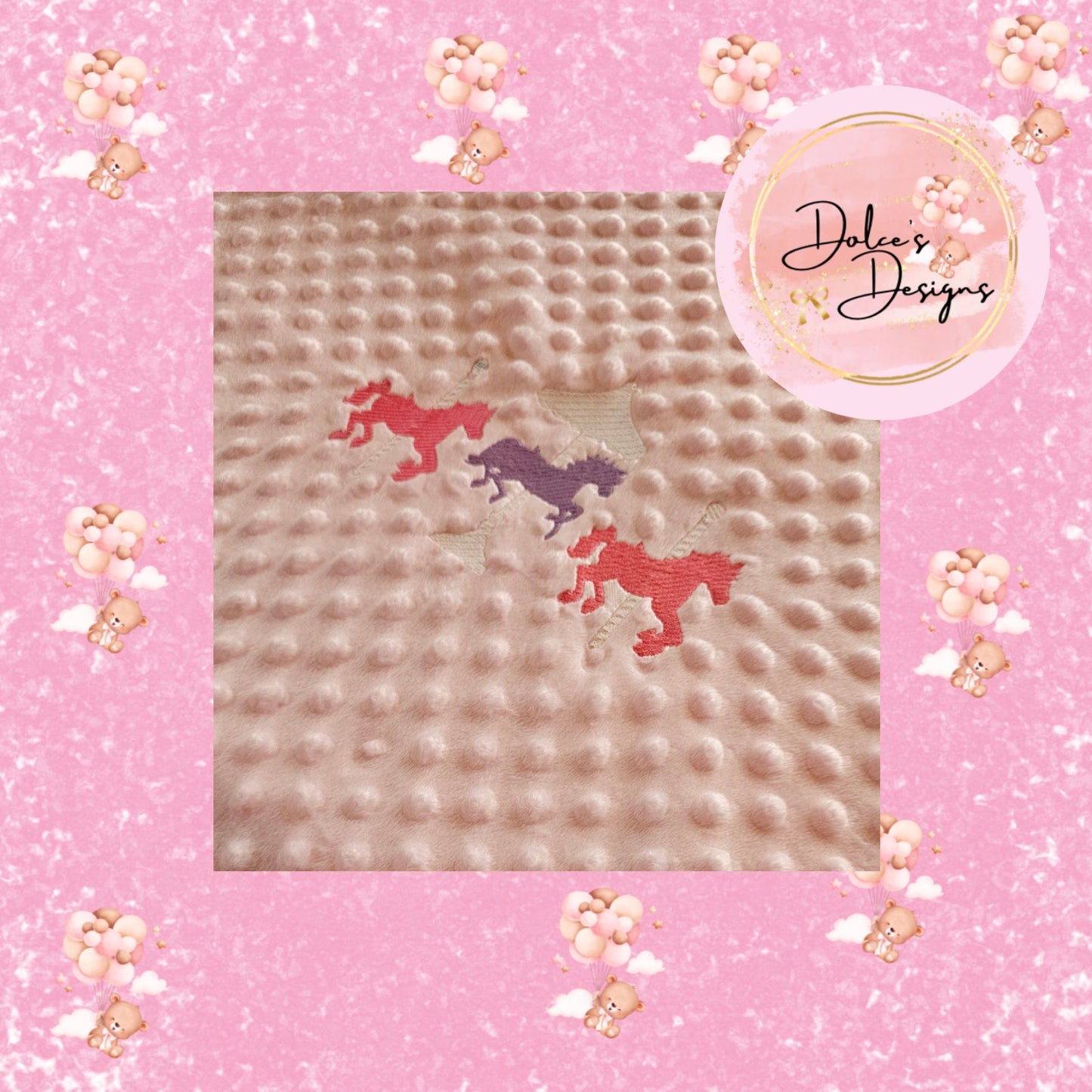 Pink Carousel Horse Blanket IN STOCK/READY TO POST