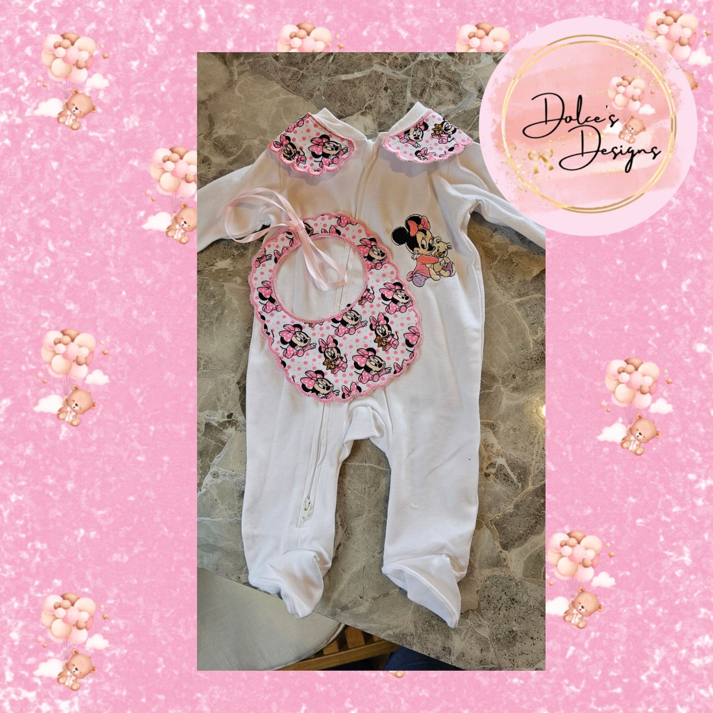 Baby Minnie Babygrow & Bib