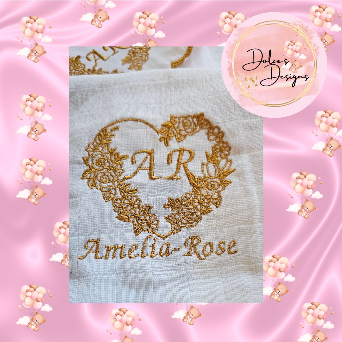 Flowered Initial 3pc Set