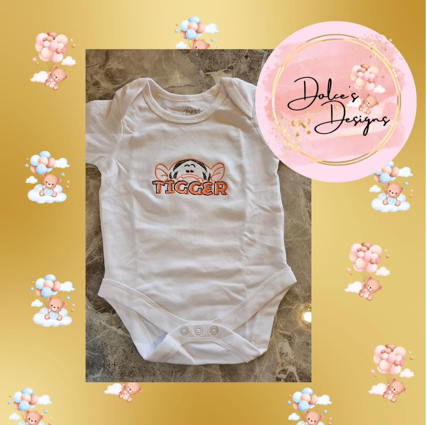 Tigger Baby Vest IN STOCK/READY TO POST