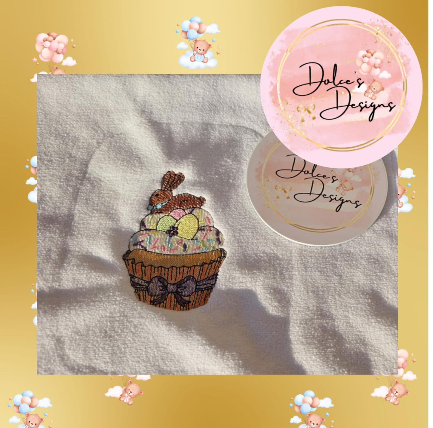 Easter Cupcake Tea Towel