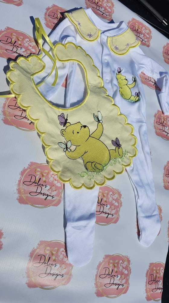 Lemon Winnie the Pooh BABYGROW - IN STOCK/ READY TO POST