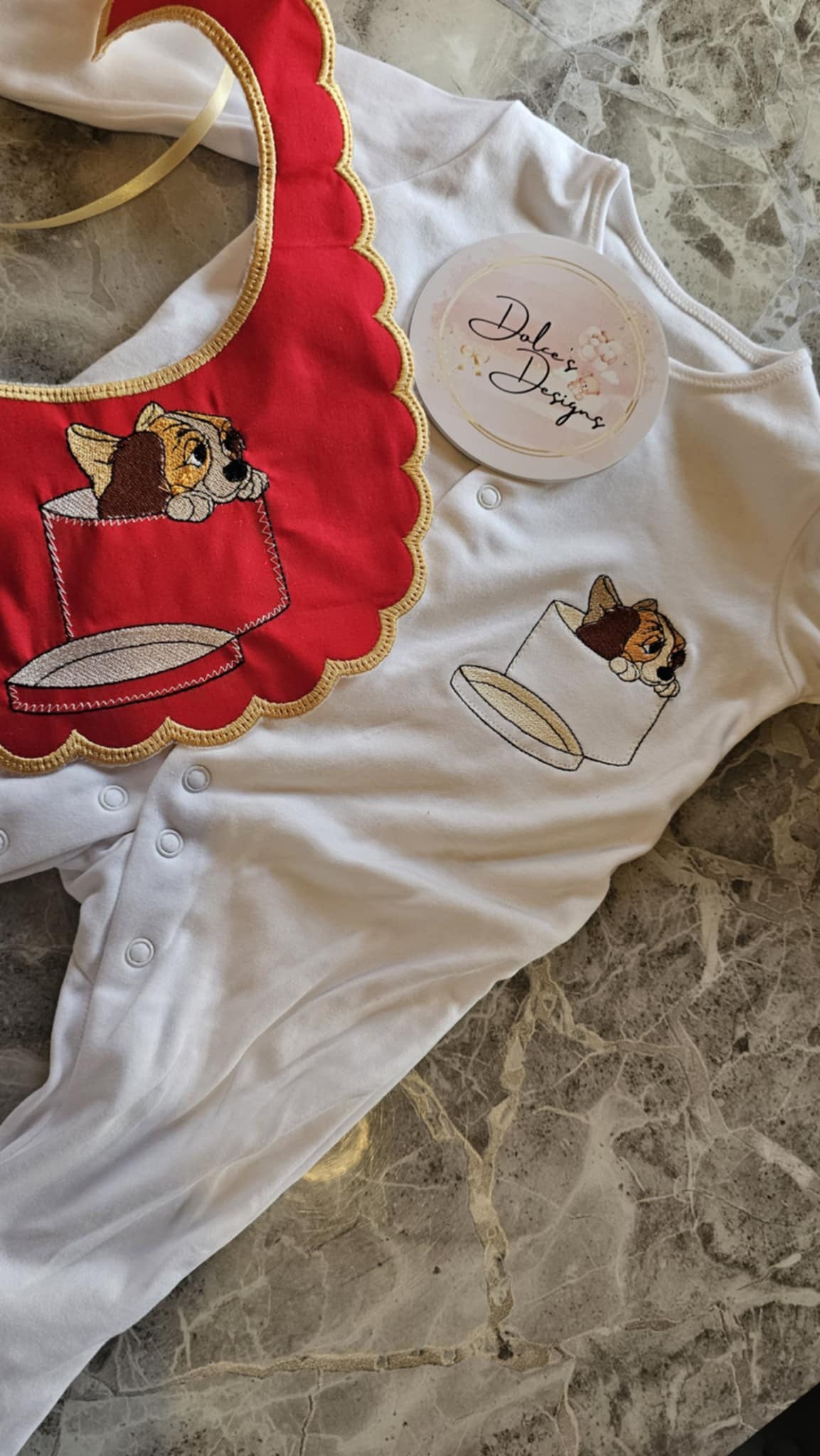 Red Lady Babygrow & Bib Set