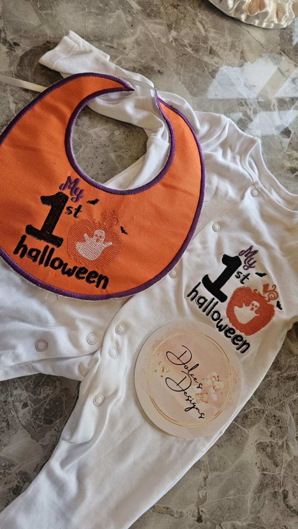 First Halloween Babygrow & Bib