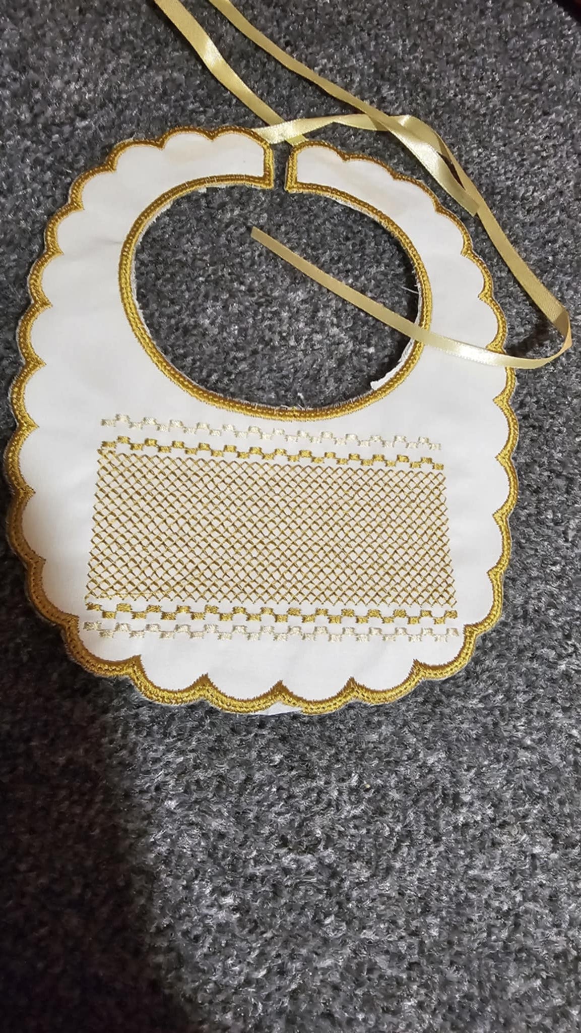 Gold Smocked Effect Bib IN STOCK/READY TO POST