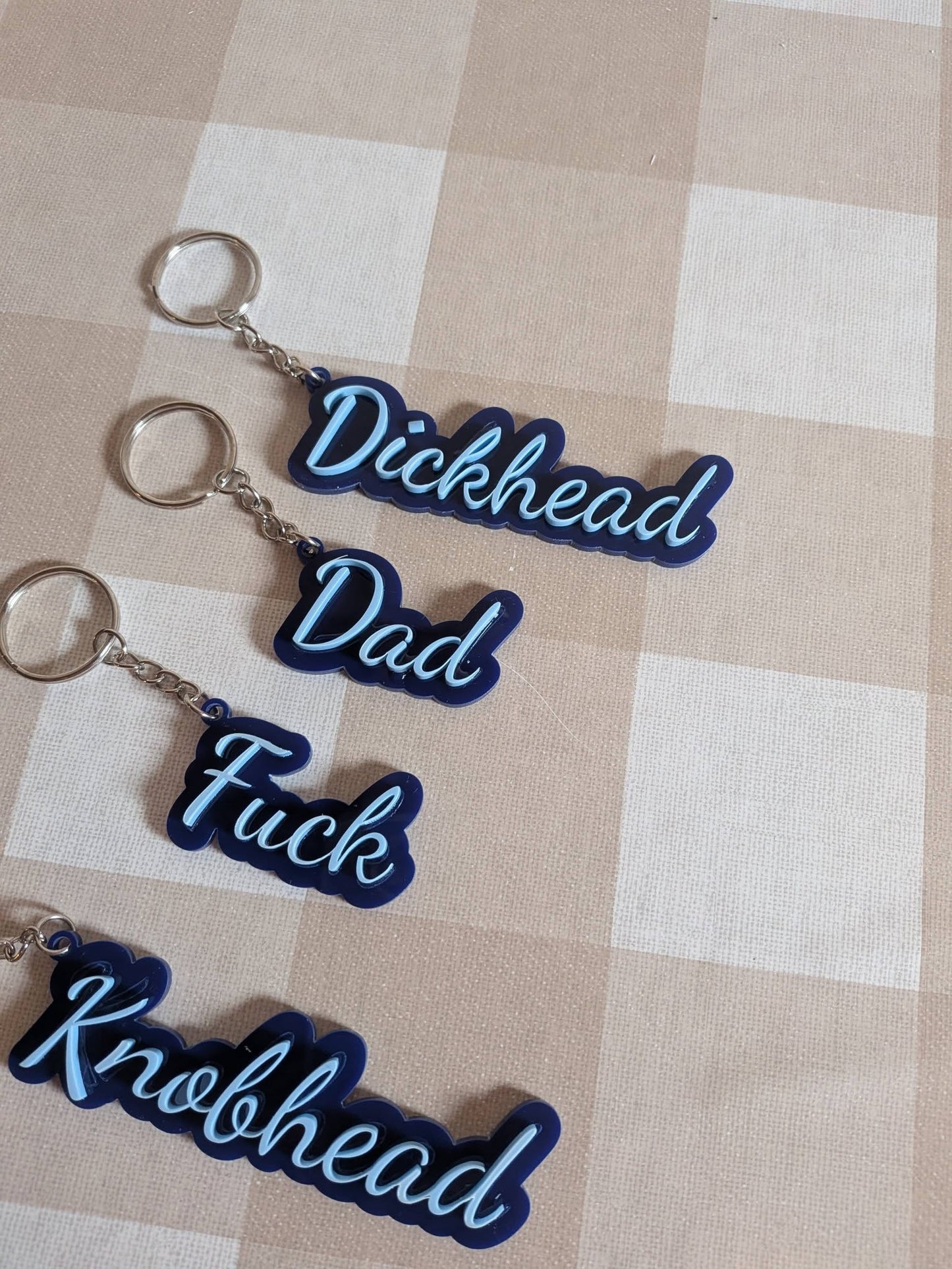 Personalised Acrylic Word Keyring