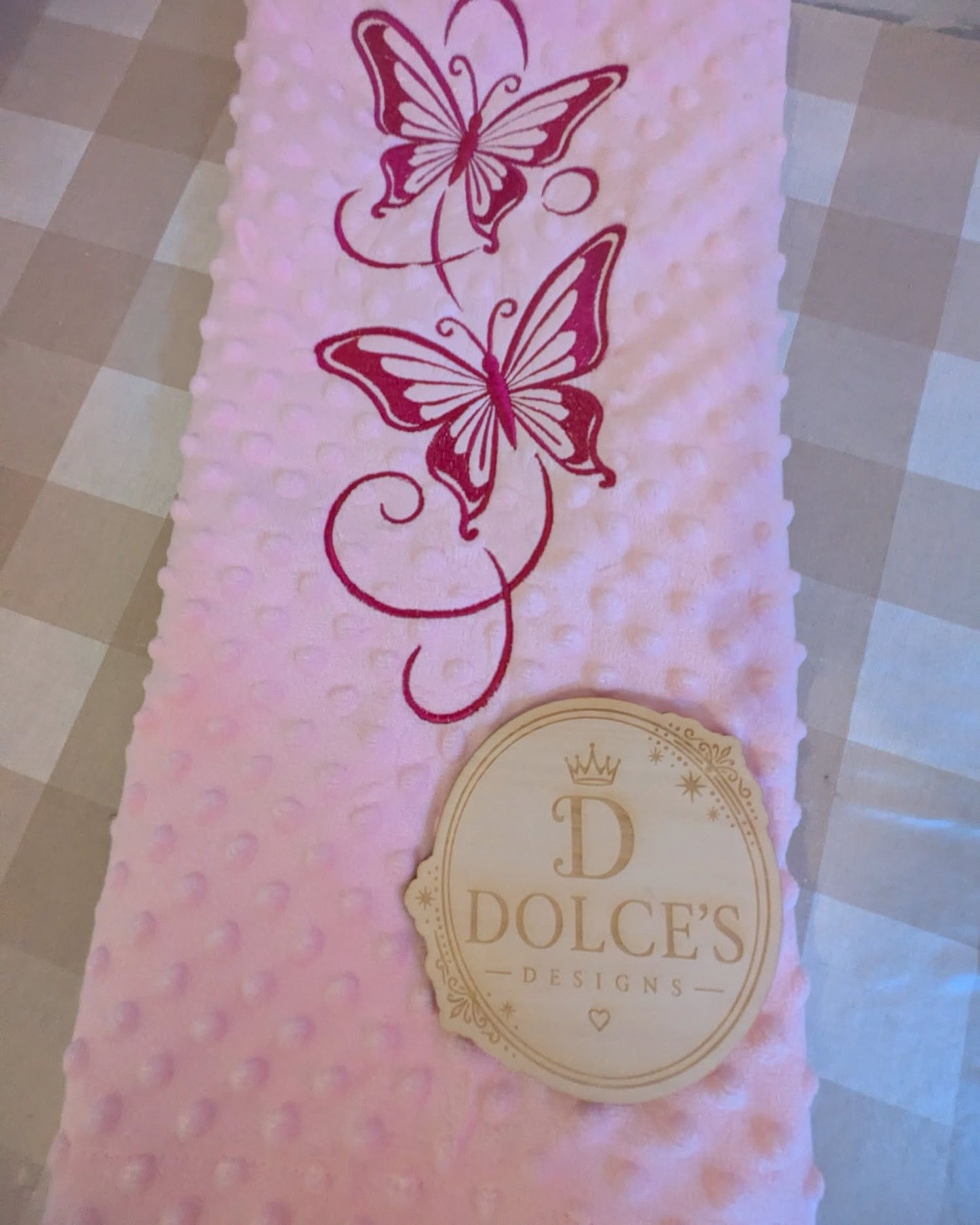 Pink Butterfly Baby Blanket – Embroidered Soft Textured Blanket