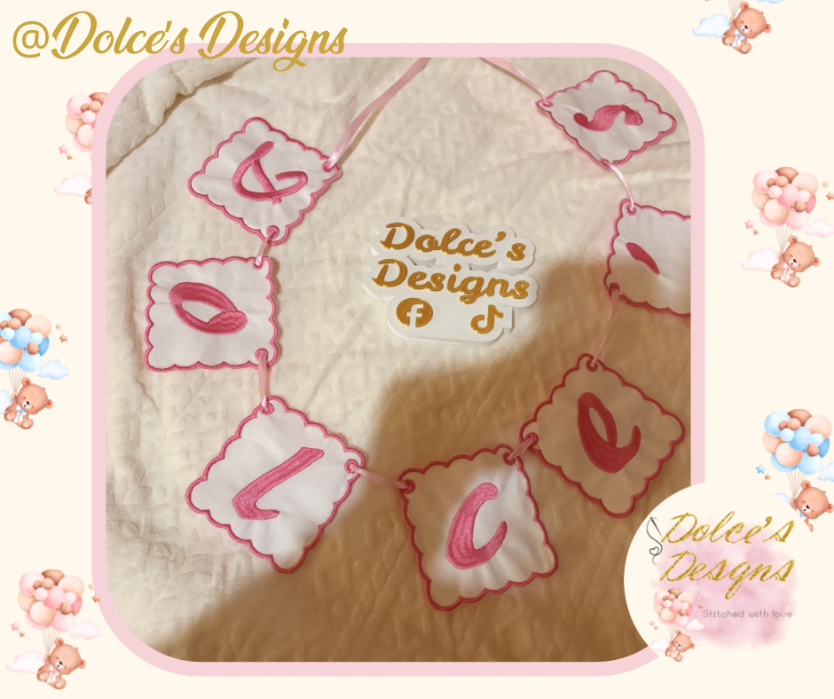 🎀 Personalised Embroidered Name Bunting