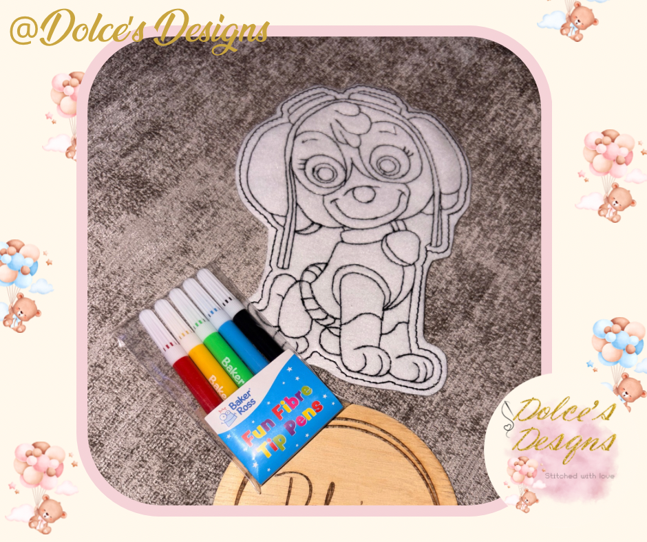 Paw Patrol Embroidered Colouring