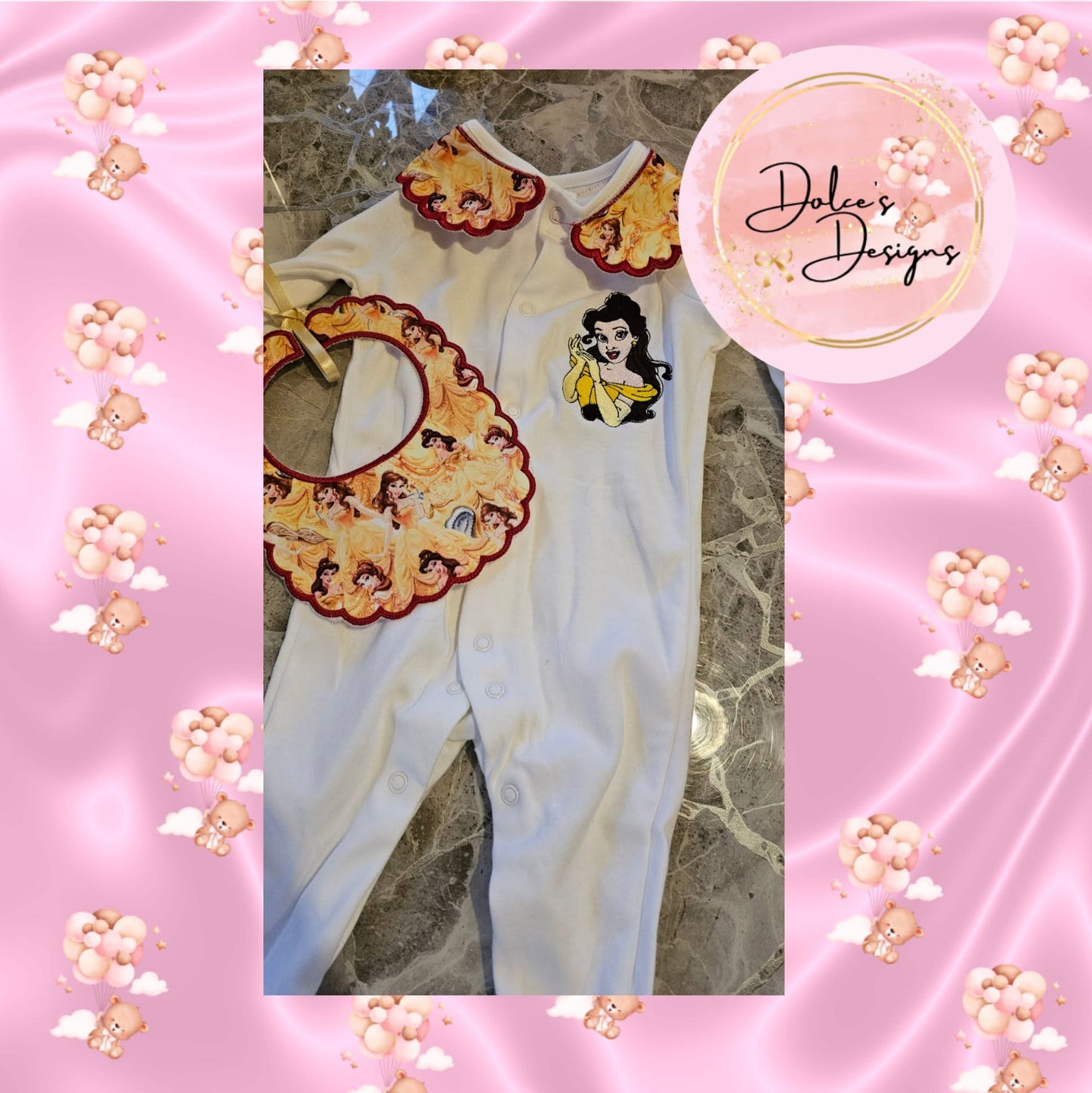 Belle Babygrow & Bib Set