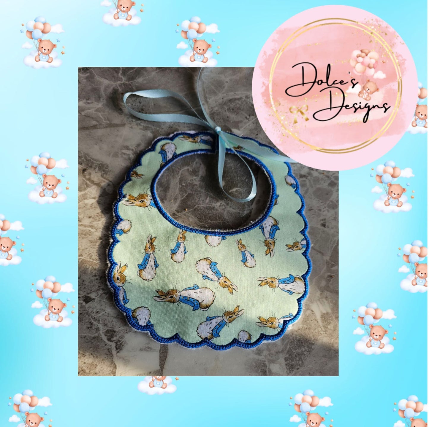 Peter Rabbit Handmade Bib