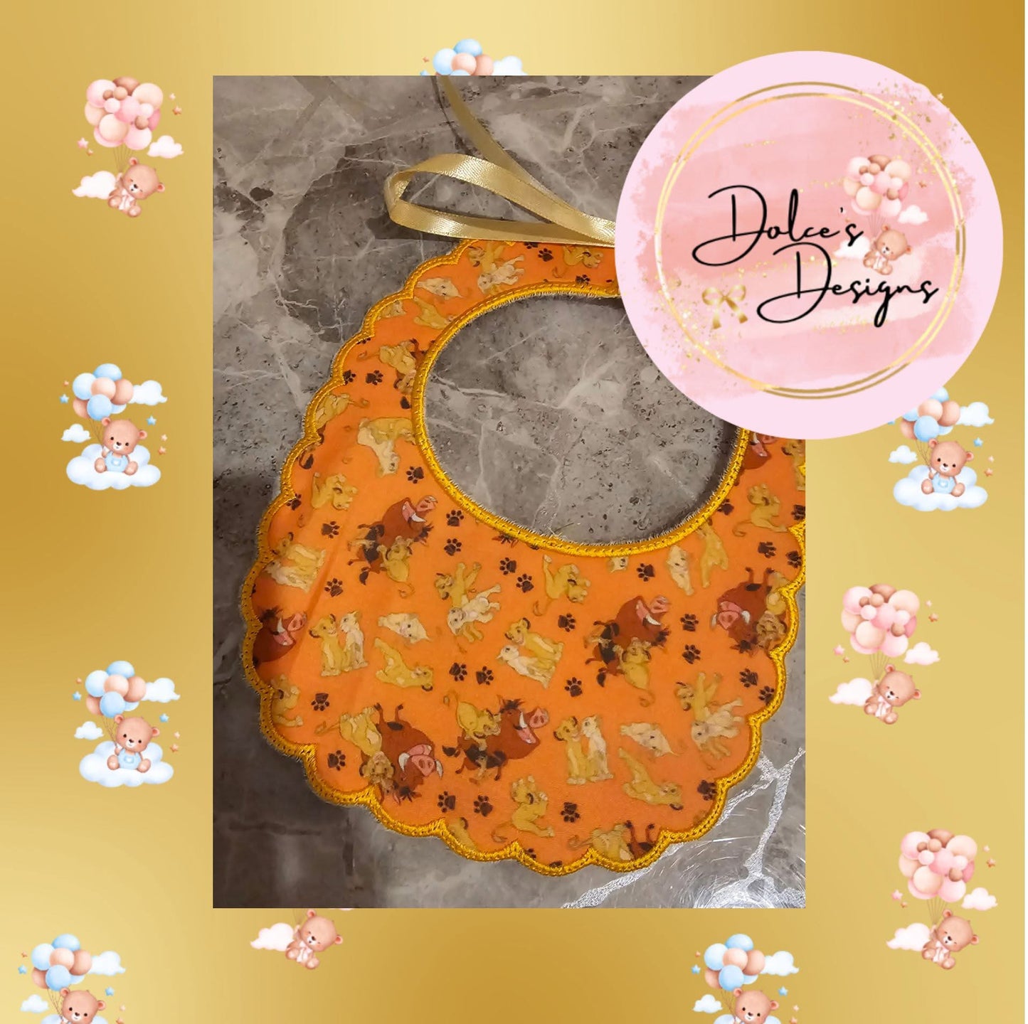 Lion King Handmade Bib