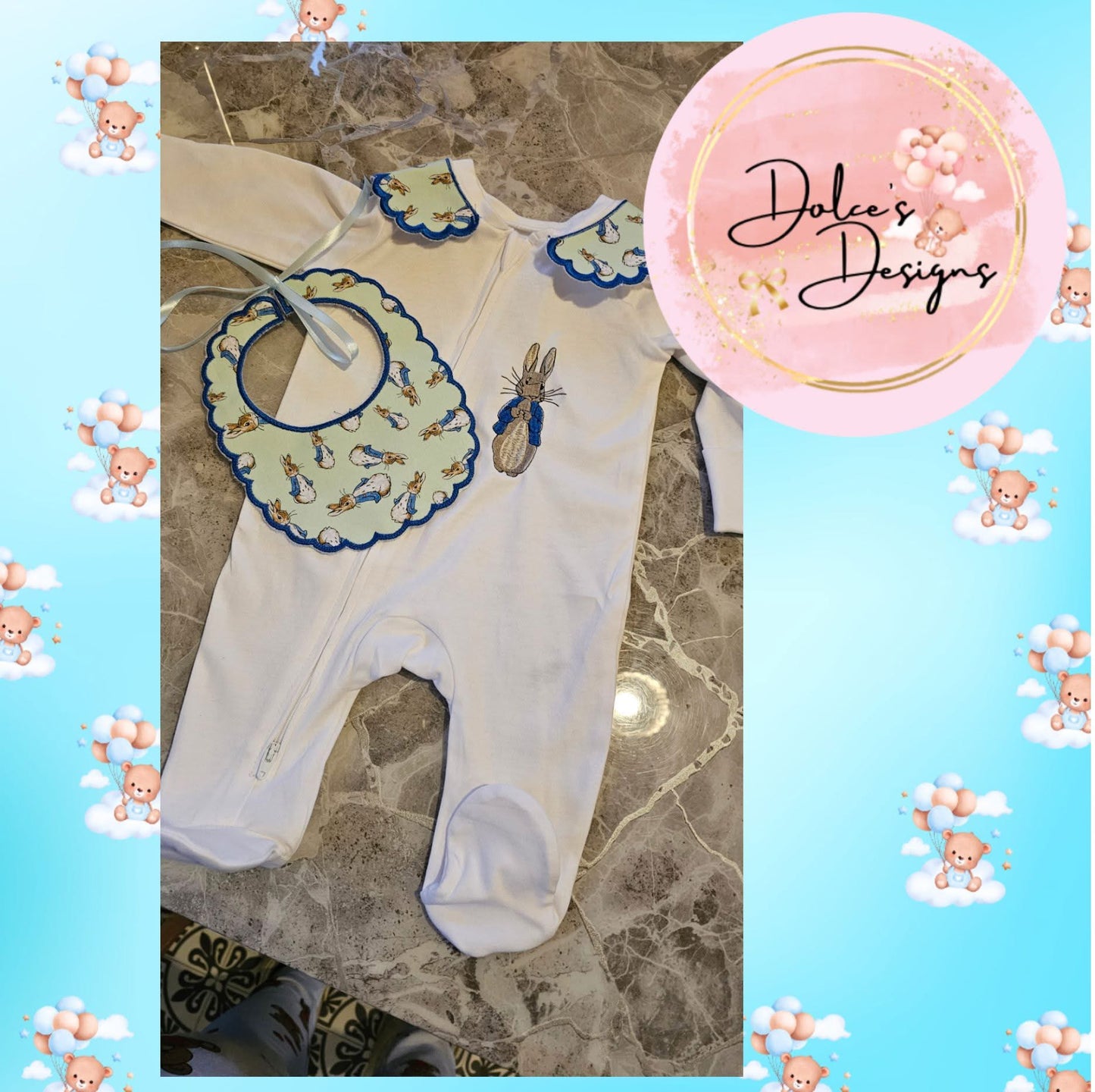 Peter Rabbit Babygrow & Bib Set