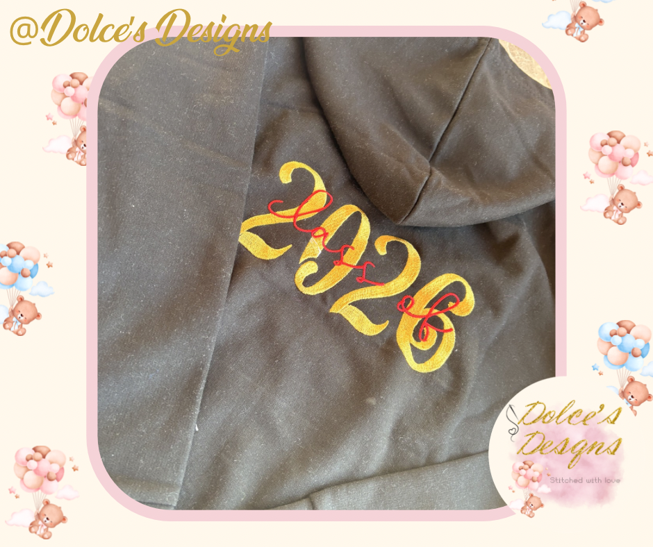 Leavers Hoodie – Scroll Class of 26 - Personalised Embroidered School Hoodie (Copy)
