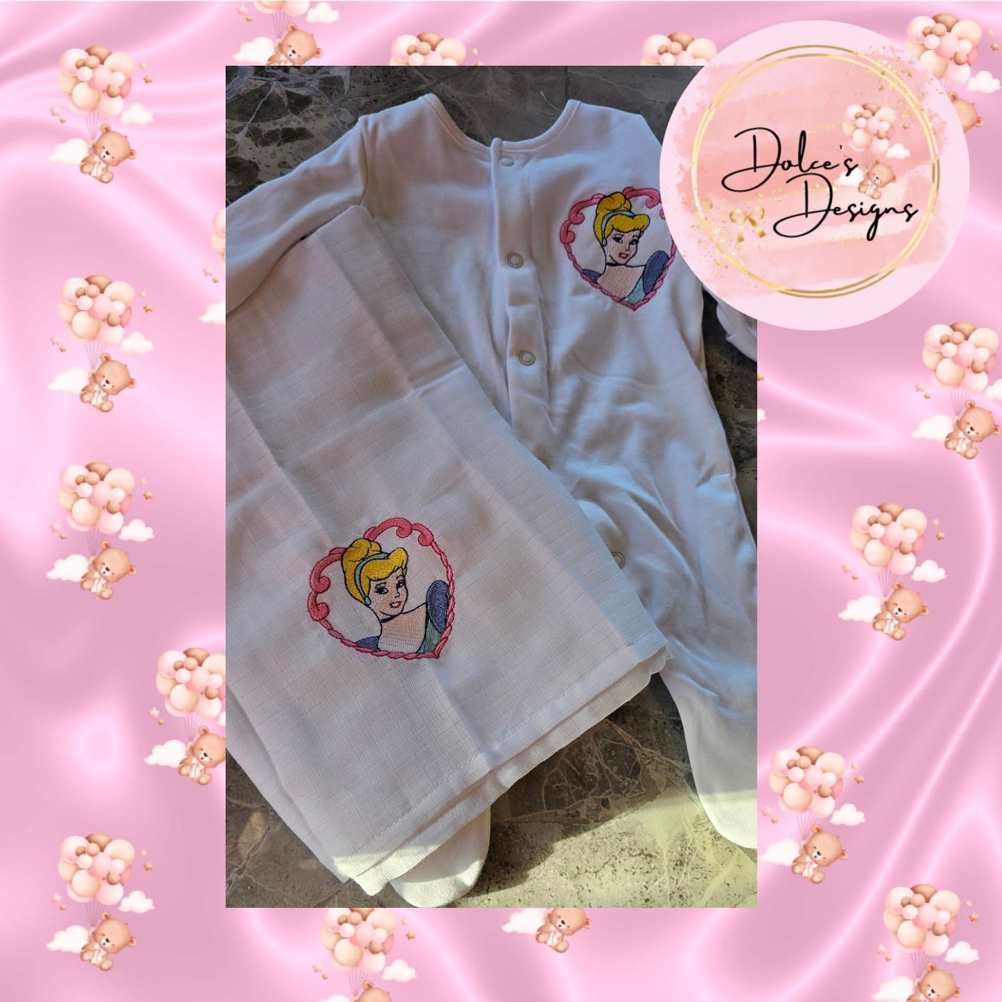 Cinderella Babygrow & Muslin Set