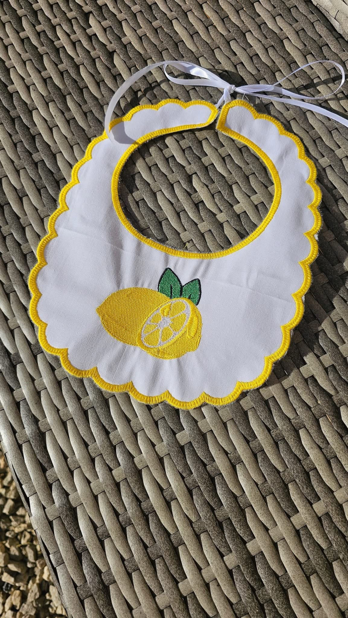 Lemon Summer Handmade Bib