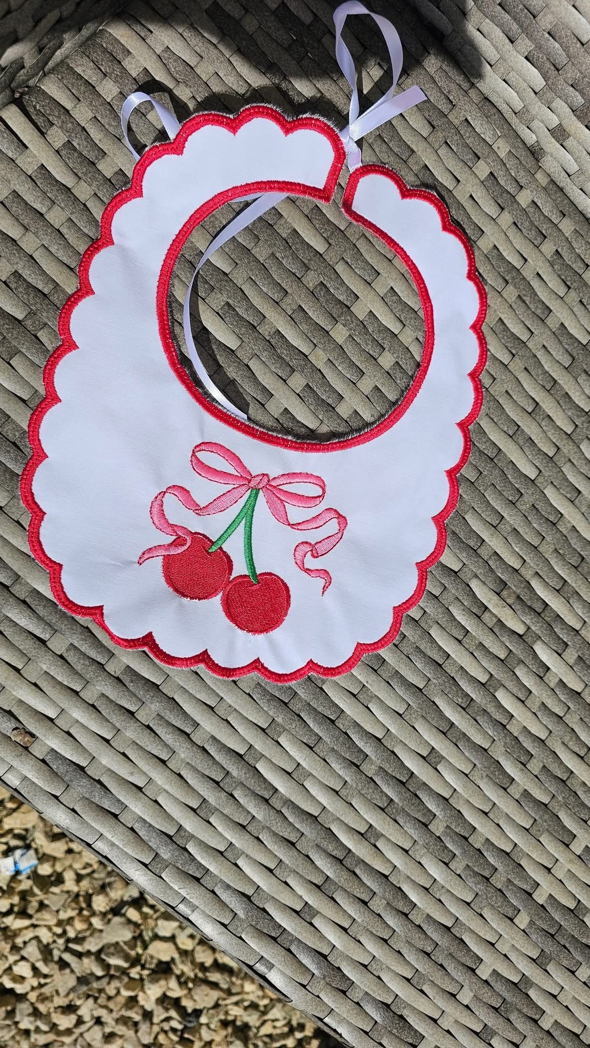 Handmade Cherries Bib