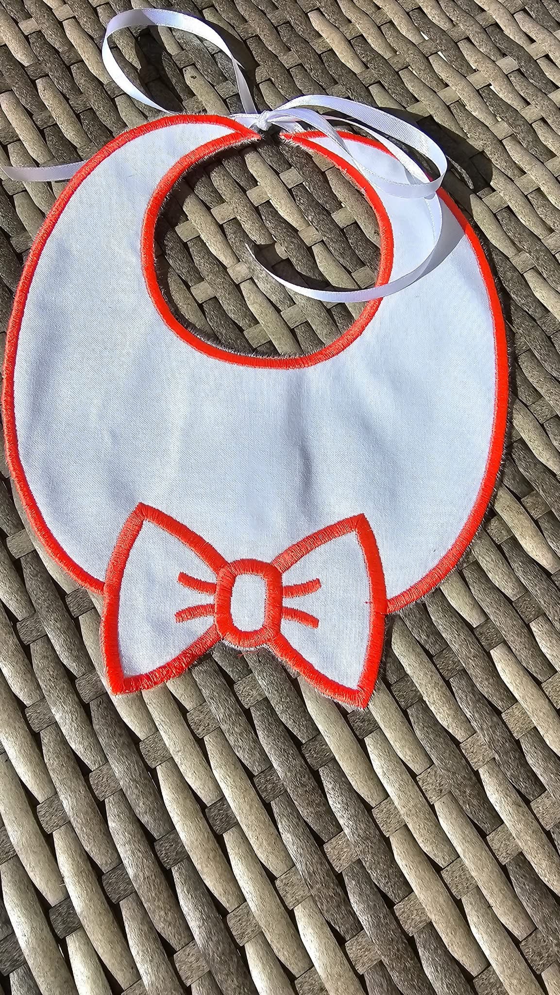 White Bow Bib