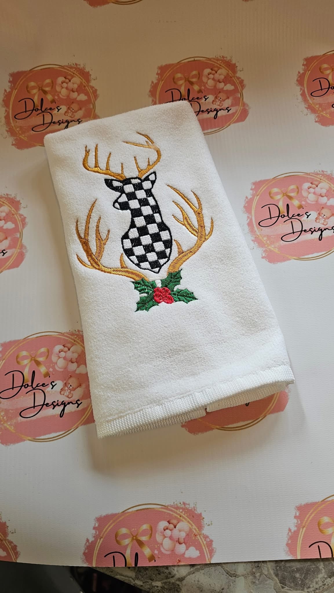 Mackenzie Childs Stag Head Tea Towel