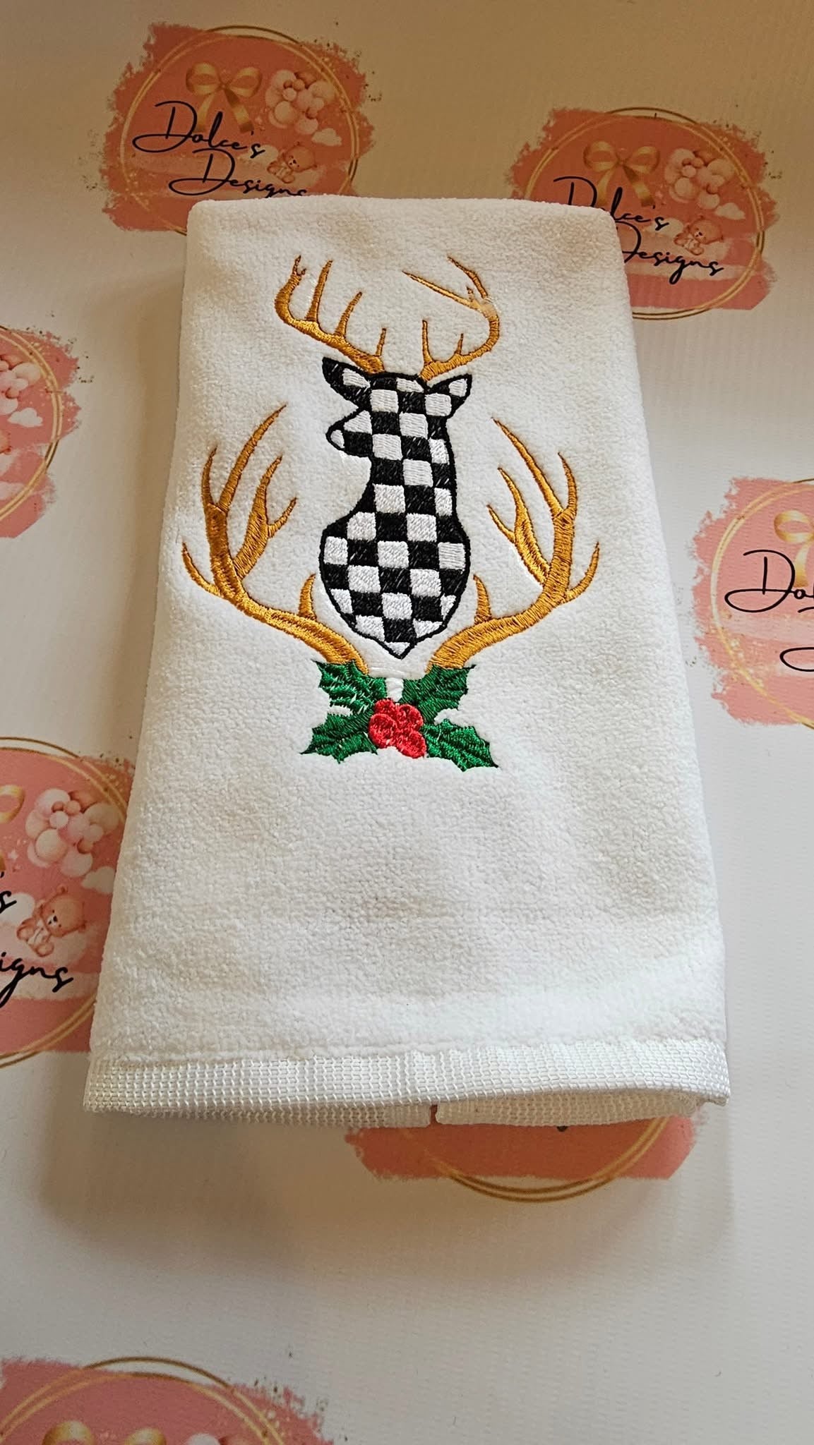 Mackenzie Childs Stag Head Tea Towel