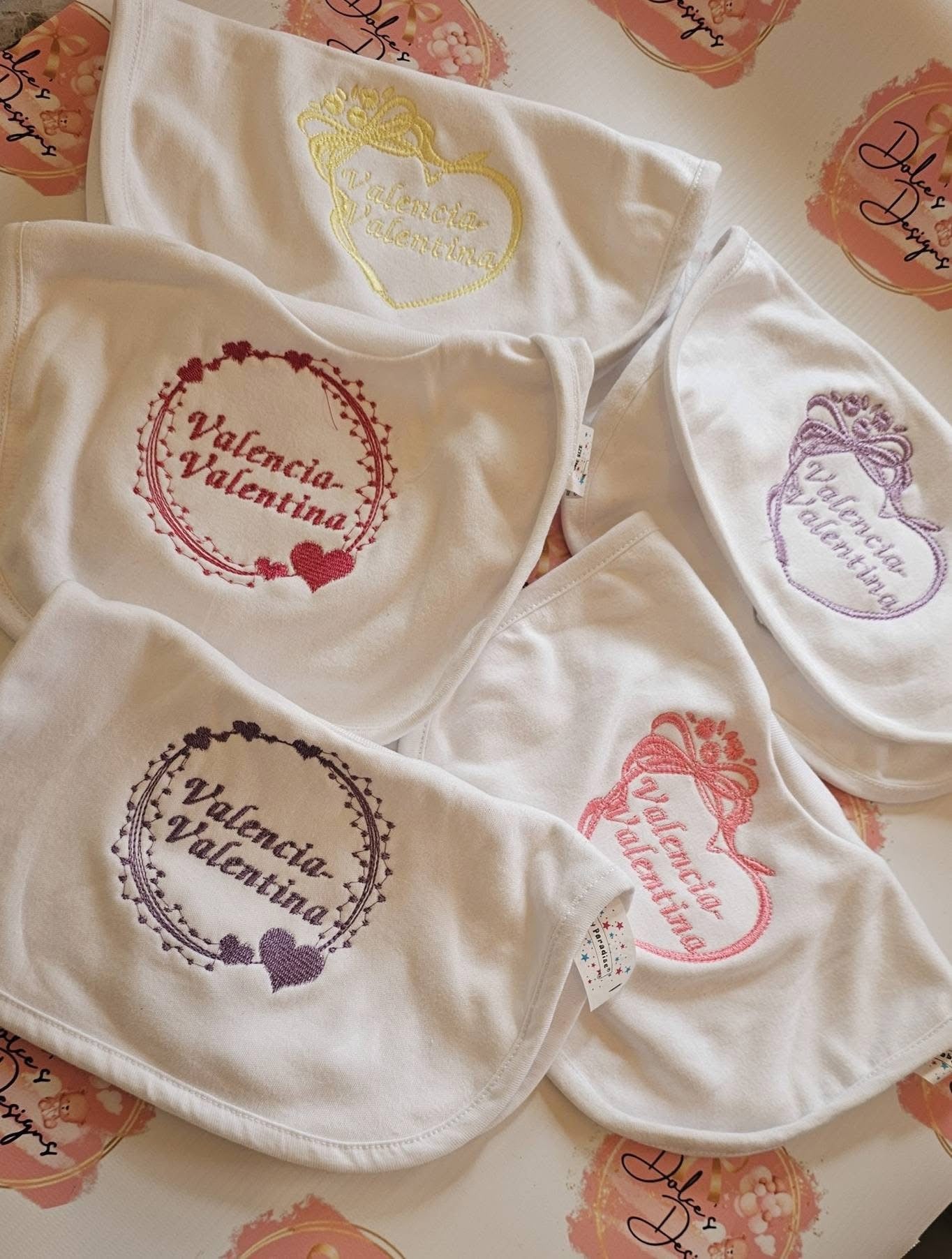 Set of 5 Personalised Bib