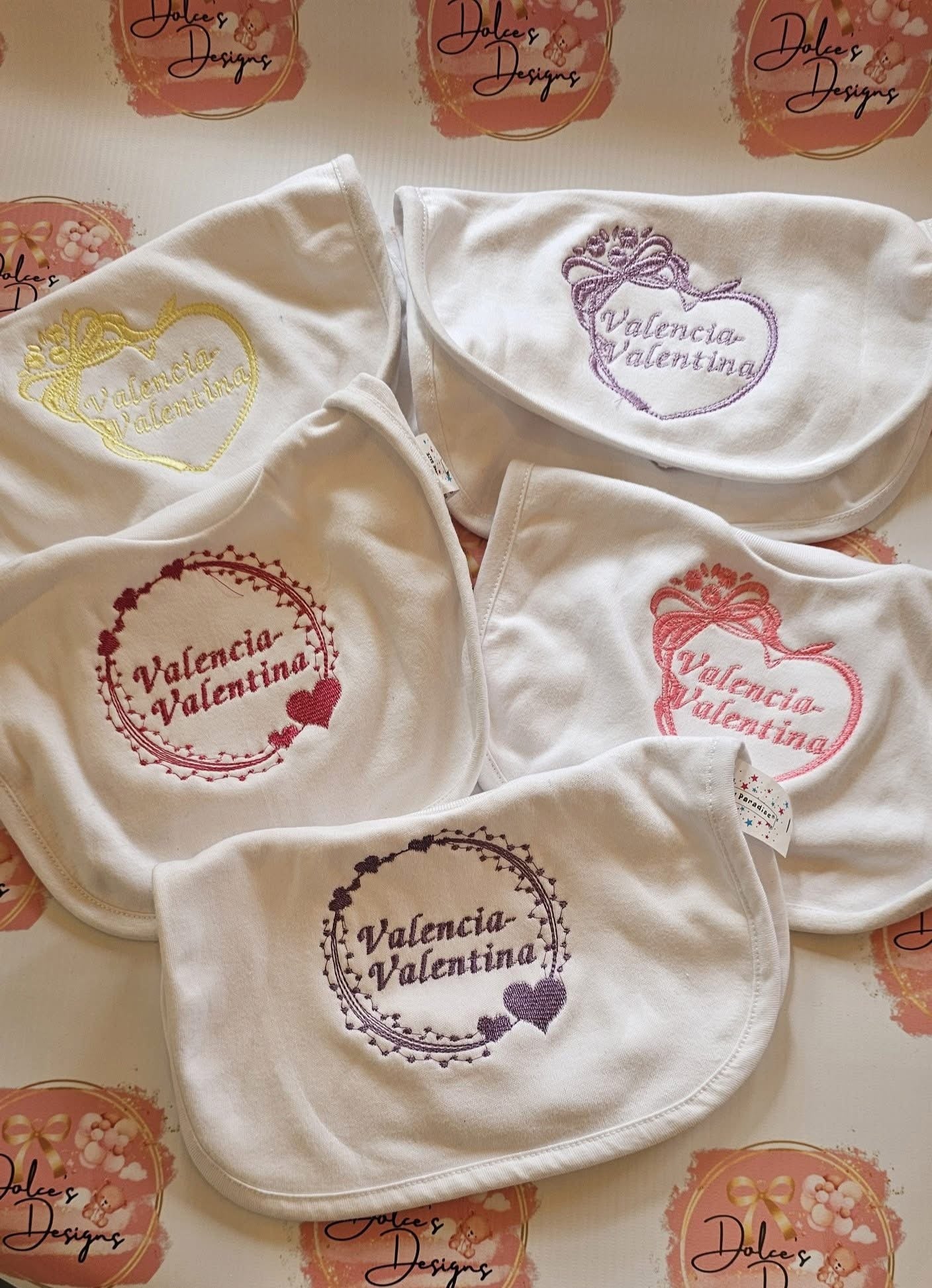 Set of 5 Personalised Bib