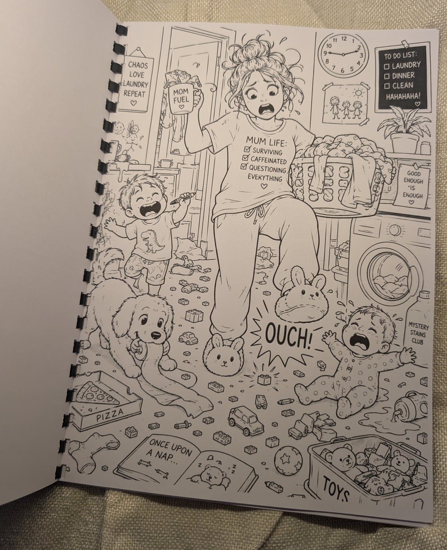Mum’s Chaos Colouring Book – A4 Printed Funny Mum Life Colouring Book