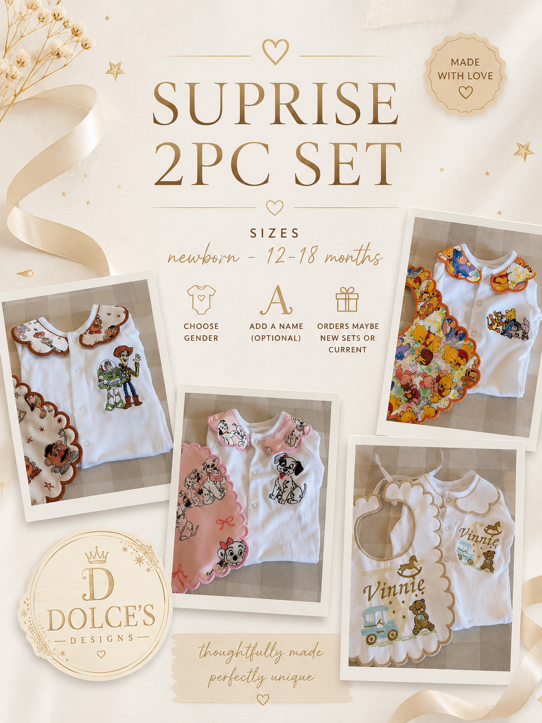 Surprise Me - Babygrow & Bib set