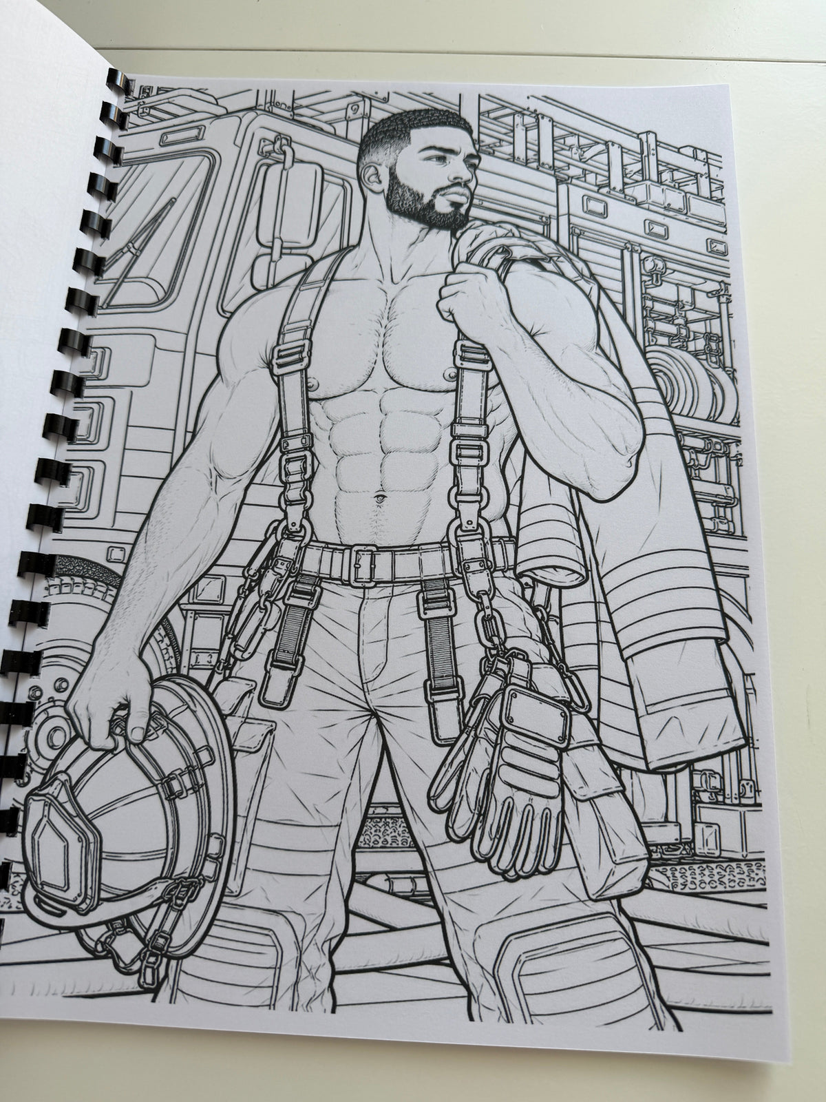 Firefighters colouring book image 13