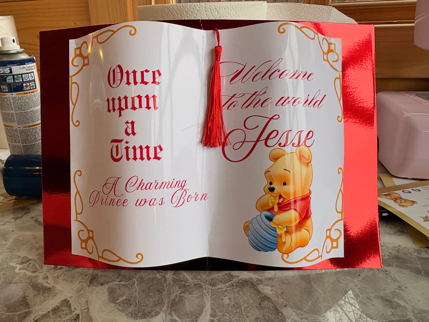 Welcome to the World Baby Photo Prop Book – Pooh Inspired 🧸