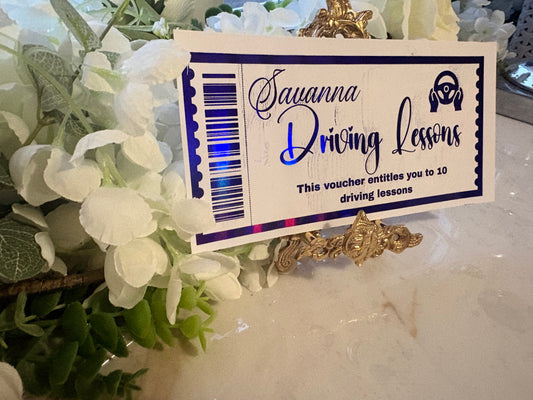 Personalised Driving Lessons Foil Ticket 🚗🎟️