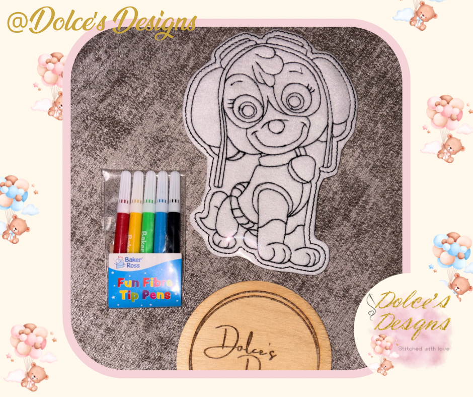 Paw Patrol Embroidered Colouring