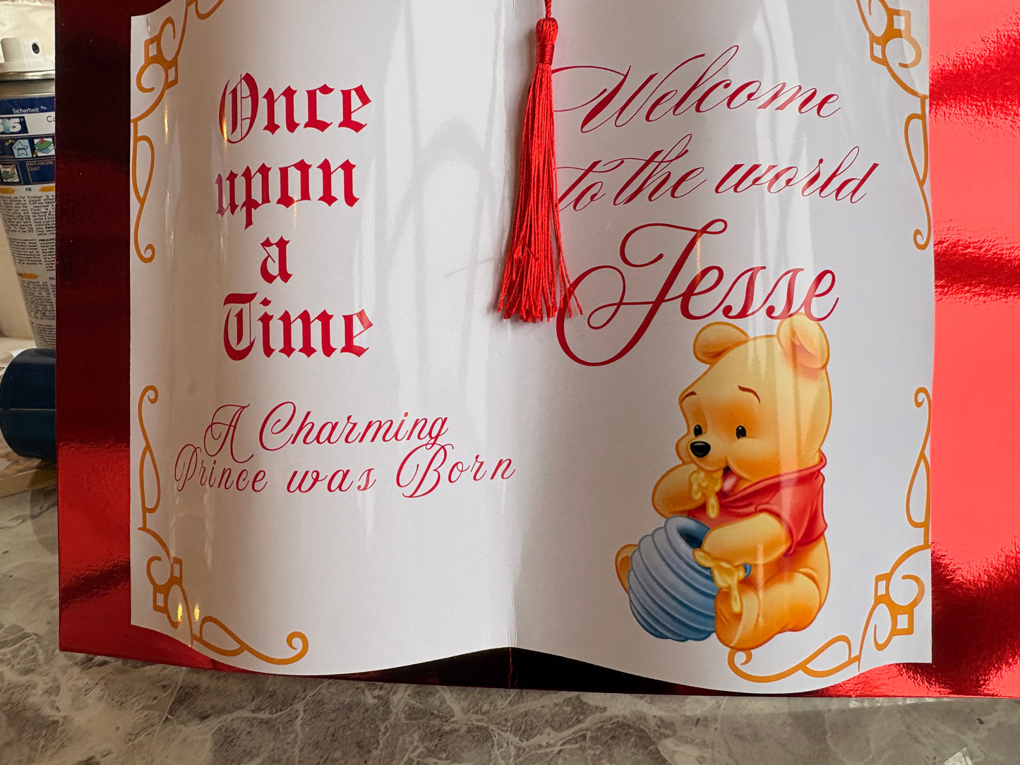 Welcome to the World Baby Photo Prop Book – Pooh Inspired 🧸