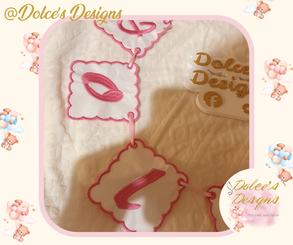 🎀 Personalised Embroidered Name Bunting