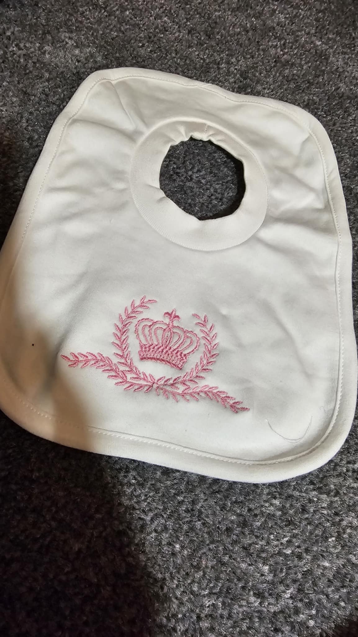 Girls Crown Pull over Bib  IN STOCK/READY TO POST