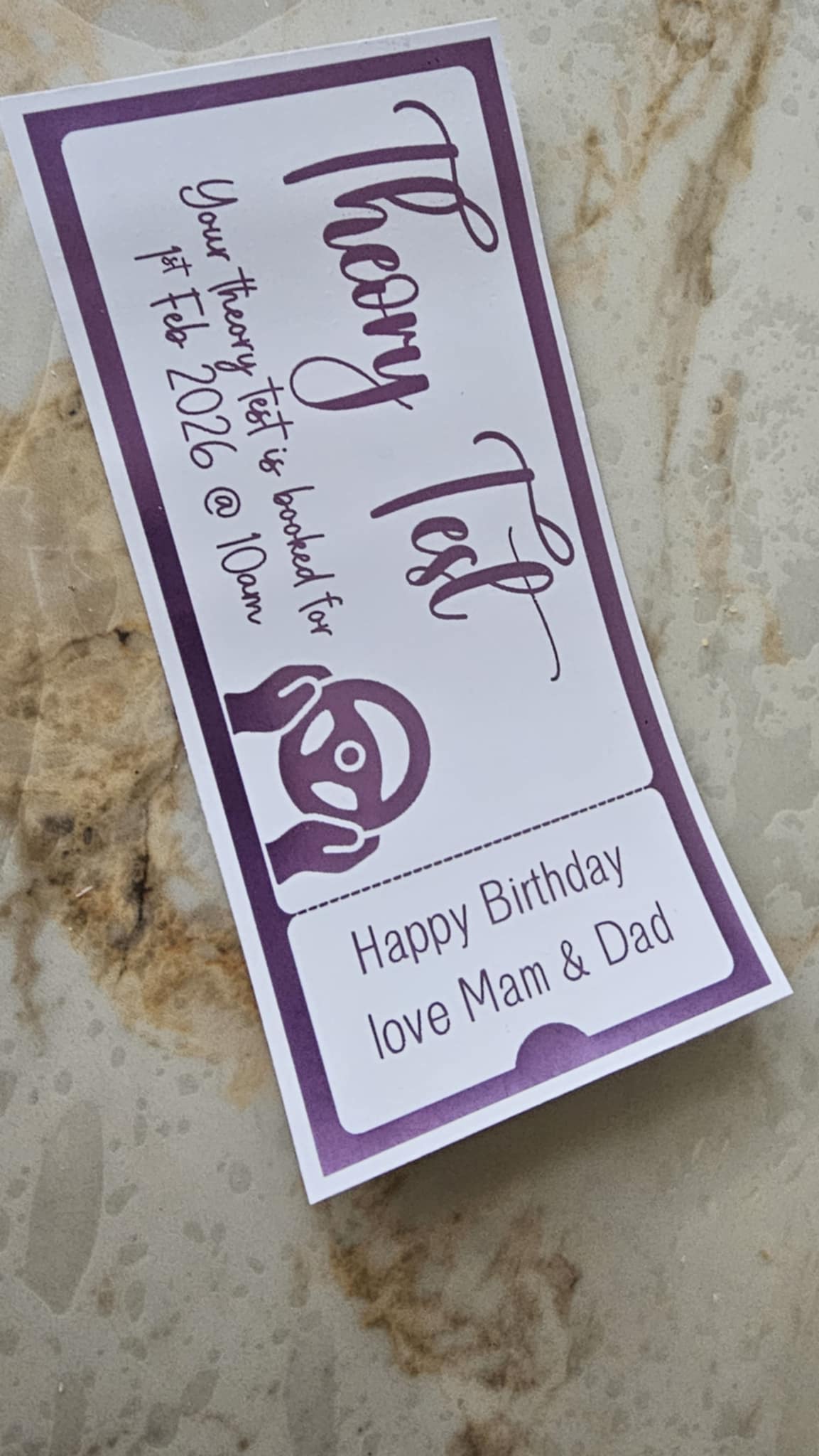 Theory Test Ticket Gift