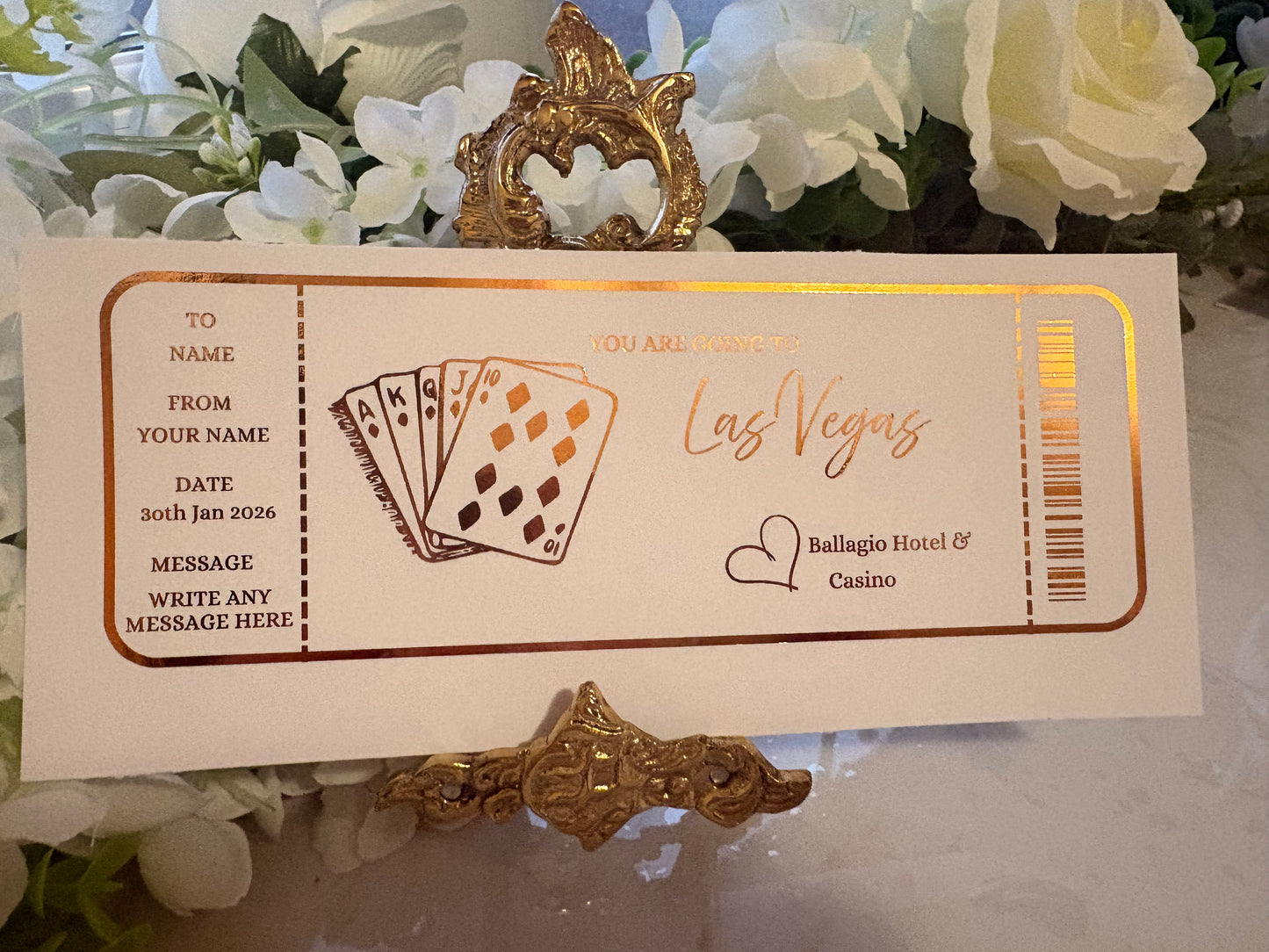 Personalised Las Vegas Foil Ticket 🎰✈️