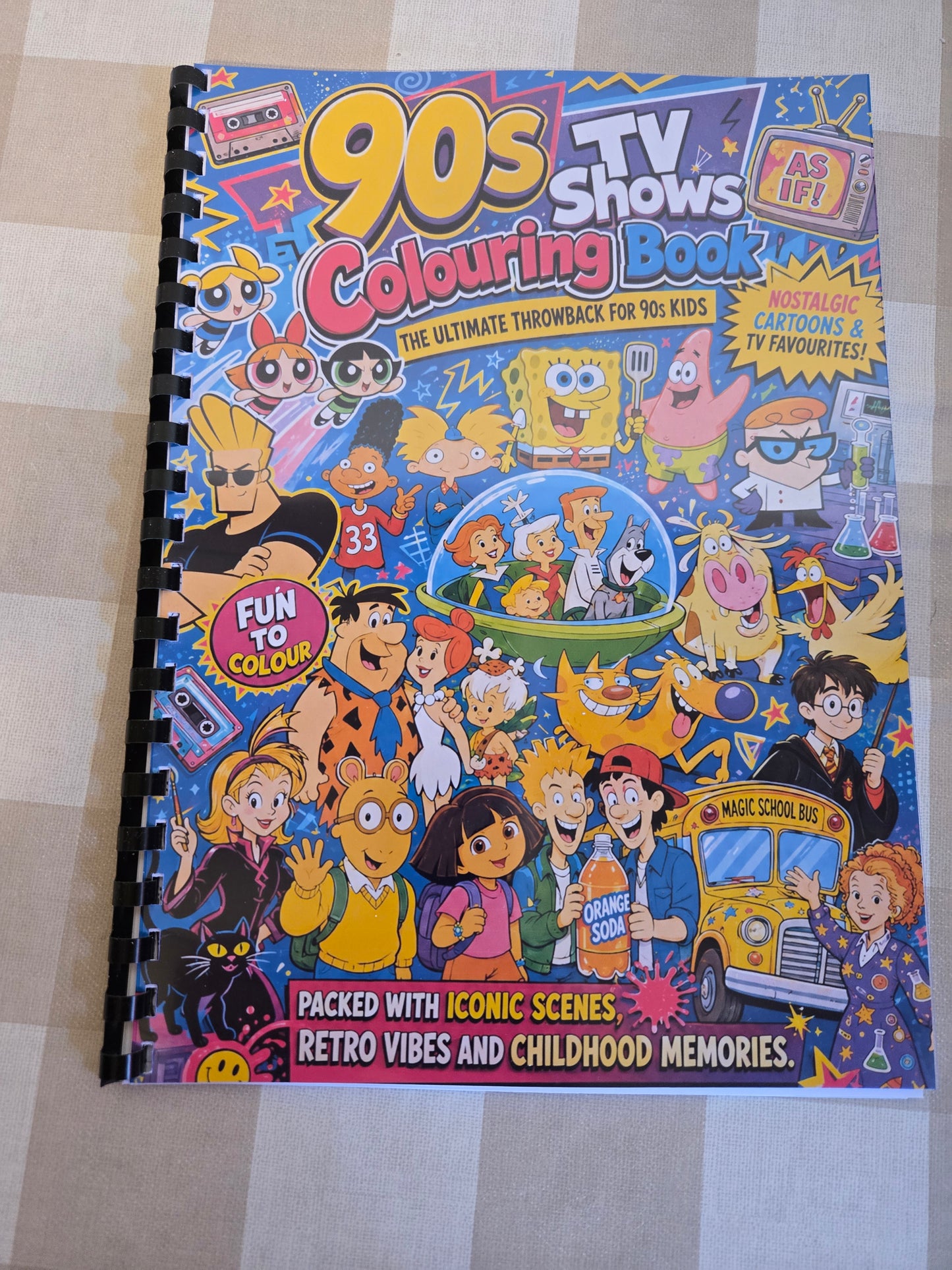 90s TV Shows Colouring Book – A4 Printed Retro Nostalgia Colouring Book