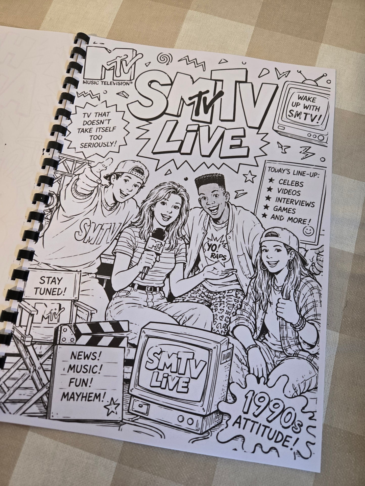 90s TV Shows Colouring Book – A4 Printed Retro Nostalgia Colouring Book