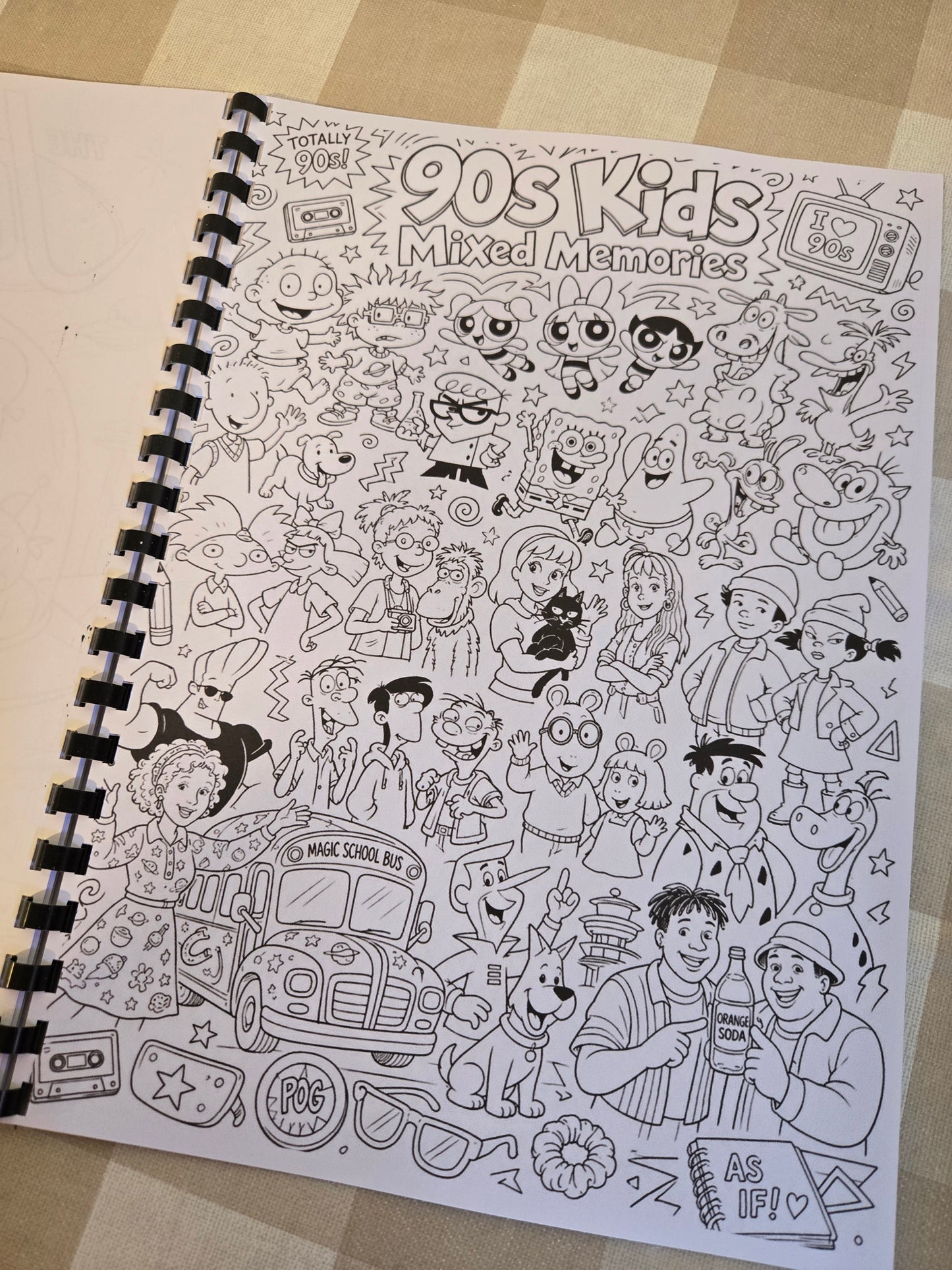 90s TV Shows Colouring Book – A4 Printed Retro Nostalgia Colouring Book