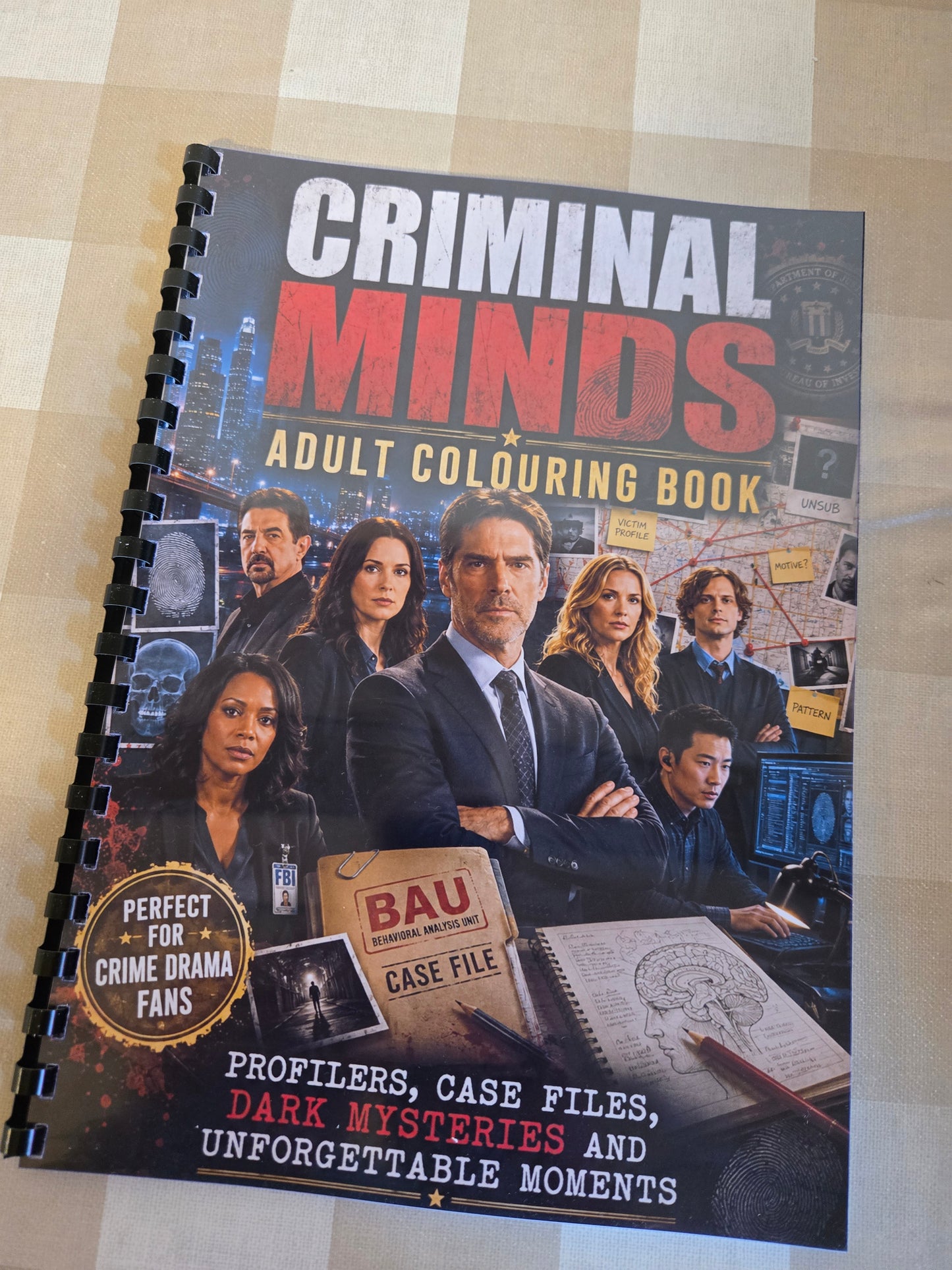Criminal Minds Colouring Book – A4 Printed Crime Drama Inspired Colouring Book