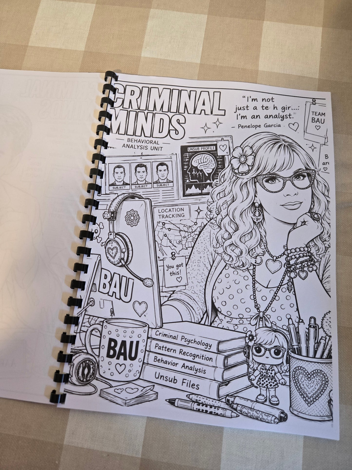 Criminal Minds Colouring Book – A4 Printed Crime Drama Inspired Colouring Book