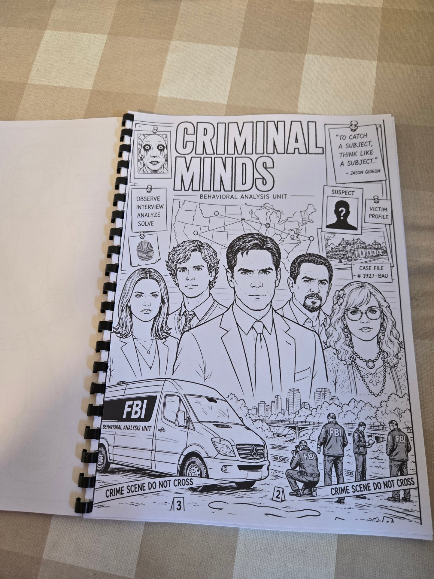 Criminal Minds Colouring Book – A4 Printed Crime Drama Inspired Colouring Book