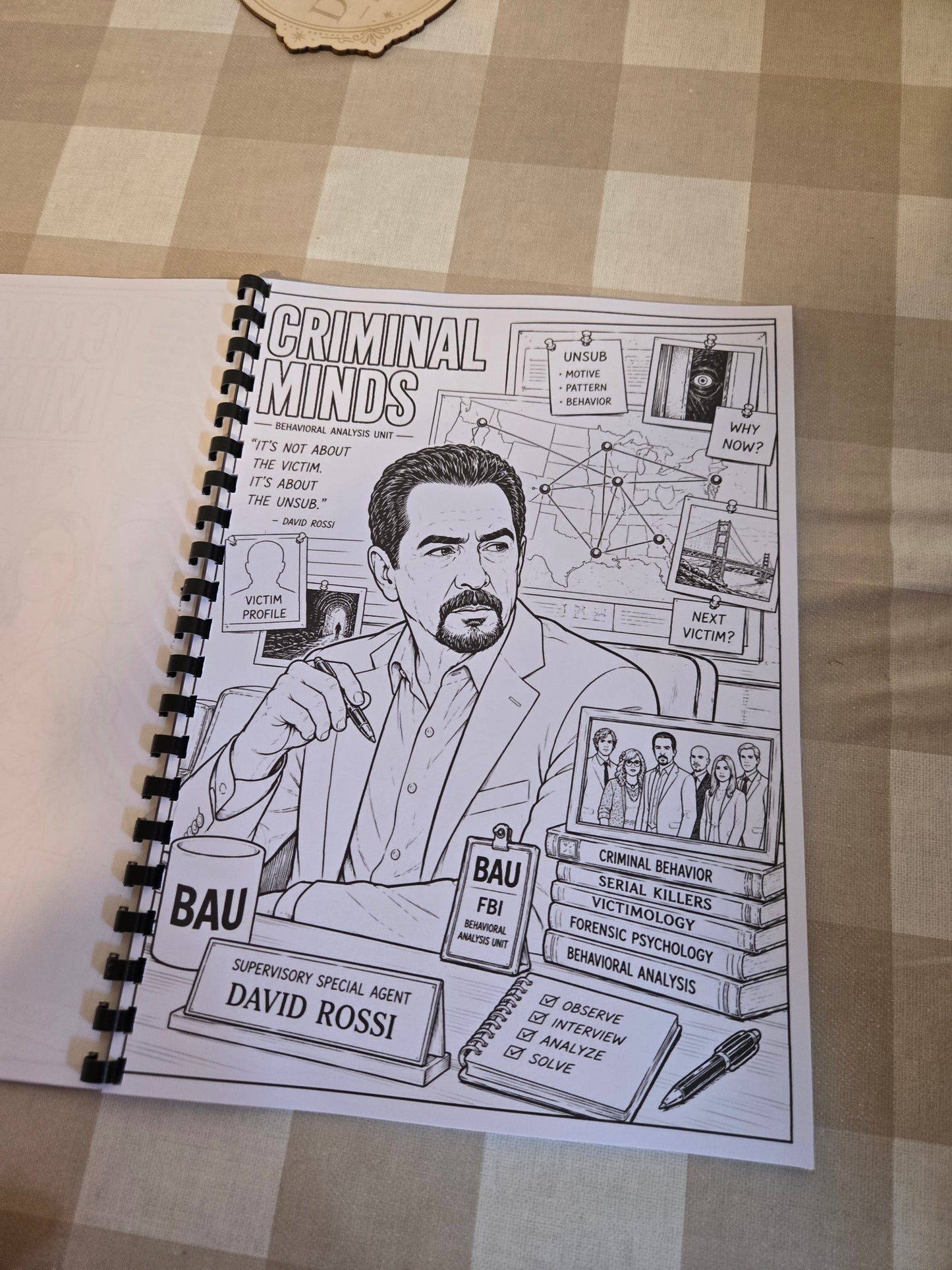 Criminal Minds Colouring Book – A4 Printed Crime Drama Inspired Colouring Book