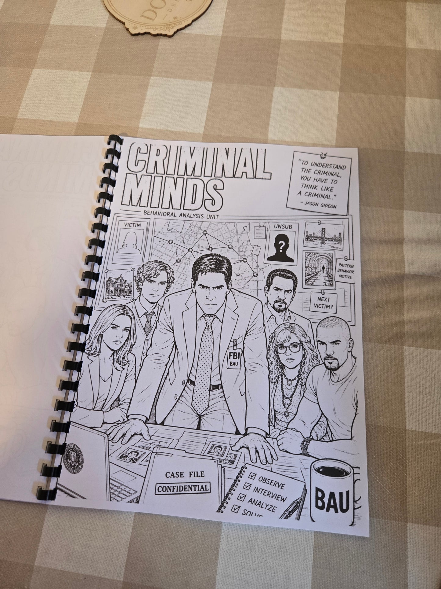 Criminal Minds Colouring Book – A4 Printed Crime Drama Inspired Colouring Book